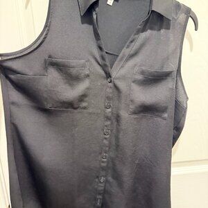 Express Portofino Sleeveless Button-Front Blouse